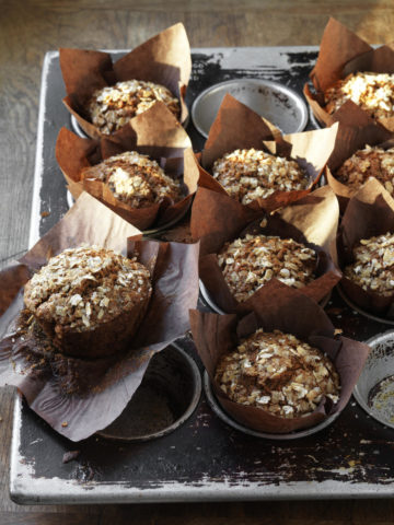 Several muffins in a muffin tin